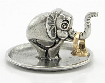 Elephant Solid Pewter Ring Holder