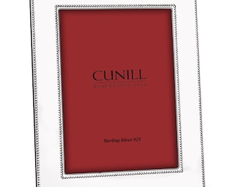 Marco de fotos de plata de ley para grabar, 8x10, Cunill 'Double Bead'