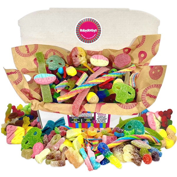 Huge Vegan Sweets Box 1.5 kg in Eco Friendly Packaging by Rubydoobys - ideal Veganuary treat