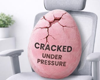 Funny Easter Egg Pillow – Cracked Under Pressure Egg Pillow, Funny Easter Decor, Coworker Gag Gift
