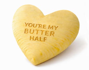 Funny Heart Butter Pillow | Unique Gift | Valentine’s Day, Anniversary, Couple Gift | Soft Plush Flat Pillow