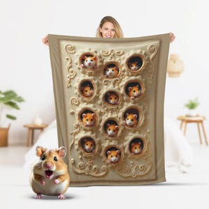 Hamster Blanket for Hamster Lovers, Cozy Fuzzy Throw Blanket, Funny Hamster Gift for Her, Soft Cute Pet Blanket, Small Animal Lovers Gift