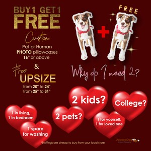 Buy 1 get 1 free and free upsize. How can you resist? 2 kids, twins, or 2 pets? Send 1 for your loved one, and keep 1 for yourself. Great to have a spare one while the other is being washed too!