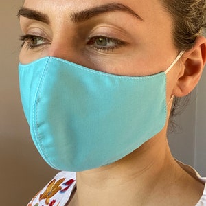 Triple Layer Face Mask UK Reusable Washable Face Mask 3 Layer Filter Cotton Black Face Covering handmade Free delivery image 6