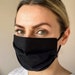 Triple Layer Face Mask UK • Reusable Washable Face Mask 3 Layer Filter •  Cotton Black Face Covering handmade • Free delivery 