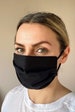 Triple Layer Face Mask UK • Reusable Washable Face Mask 3 Layer Filter •  Cotton Black Face Covering handmade • Free delivery 