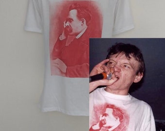 friedrich nietzsche t-shirt as seen on Mark E Smith of The Fall band t-shirt