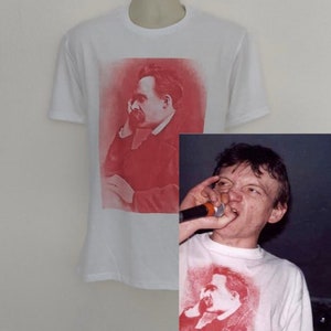 friedrich nietzsche t-shirt as seen on Mark E Smith of The Fall band t-shirt