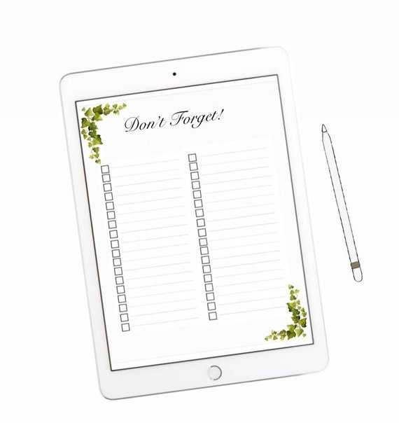 Don't Forget List - Etsy