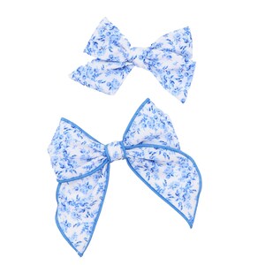 Blakely Floral Fabric Bow, Girl bows, Baby Bows, Baby Gift, Hair Accessories, Hair Clip, Christmas Hair Bow, School Girl Bow, Pinwheel Bow
