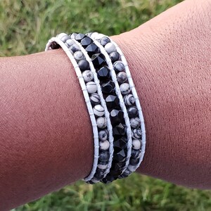 Leather Boho Bracelet; Wrap Bracelet; Leather Bracelet