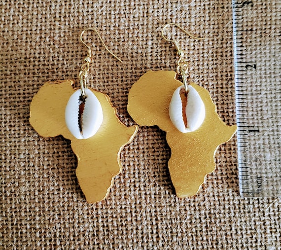 Africa Earrings; Hand Painted Earrings; African Jewelry; Tribal