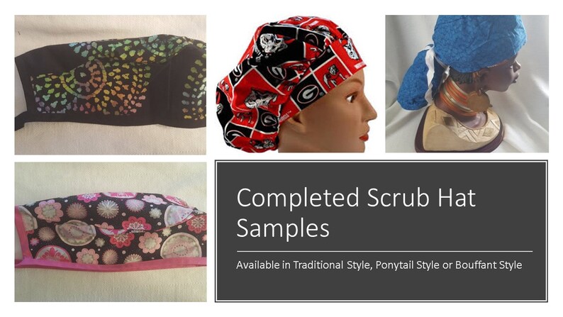Bouffant or Ponytail Traditional Cats Wearing Glasses Scrub Cap Breathable 100/% Cotton Handmade