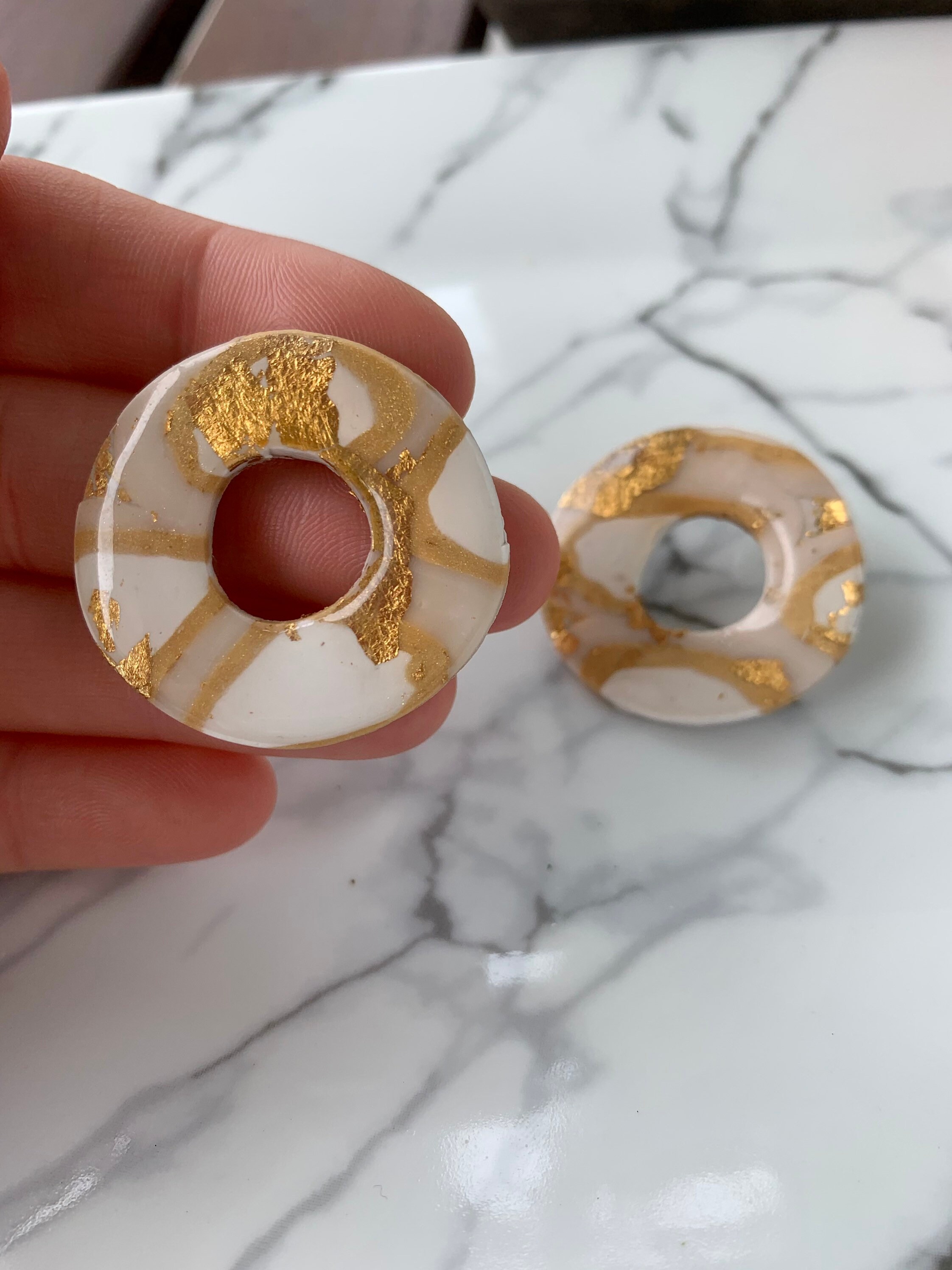 Golden Collection Gold Polymer Clay Studs Etsy