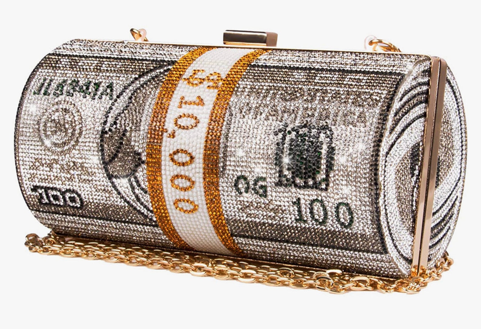 Gray Rhinestone Crystal Money Clutch Etsy