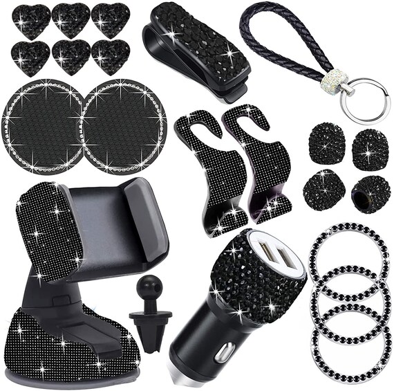 Rhinestone Bling Car Accessories Set Etsy