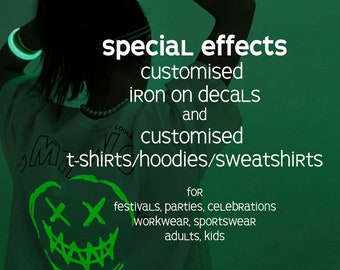 Special Effects, Customised Iron On Decals or Customised Tops -  Custom Designs/Colours/Sizes, Premium, Recycled Cut-Out Vinyls