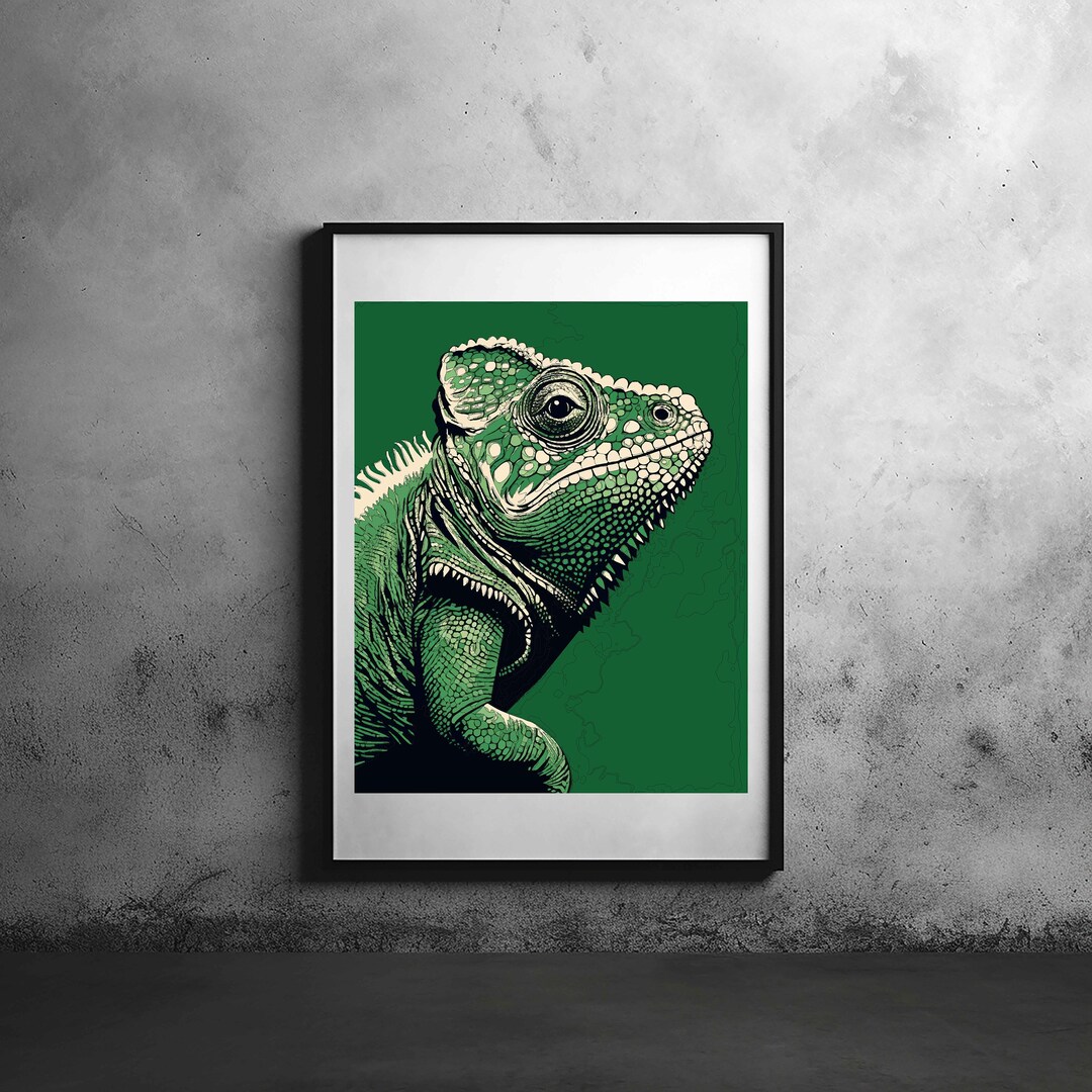 CHAMELEO Printable Digital Art, Animal Theme, Chameleon, Home Decor