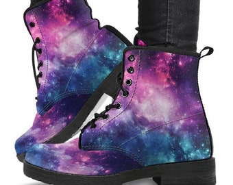 Dream Galaxy Boots-Combat boots- Vegan boots- Women's boots- Girl boots- Bohemian Boots- Boho boots- Psychedelic boots- Mandala Boots- Botas