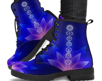 Vegan boots Psychedelic boots Women/'s boots Mandala Boots- Girl boots Bohemian Boots Henna Pattern Boots-Combat boots Boho boots