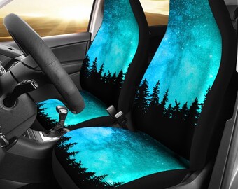 GLENLCWE Galaxy Cosmic Star Print Car Seat Covers for Women Men,Non Slip Car Seat Cushions Seat Protectors Fit for Most Vehicle,Set of 2