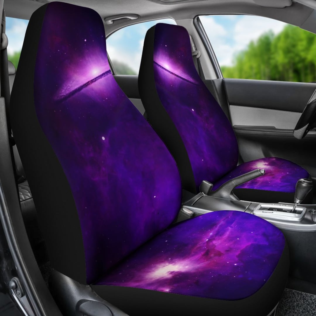 Lila Galaxy Auto Sitzbezüge-Muster Auto Sitzbezüge Paar 2 vordere