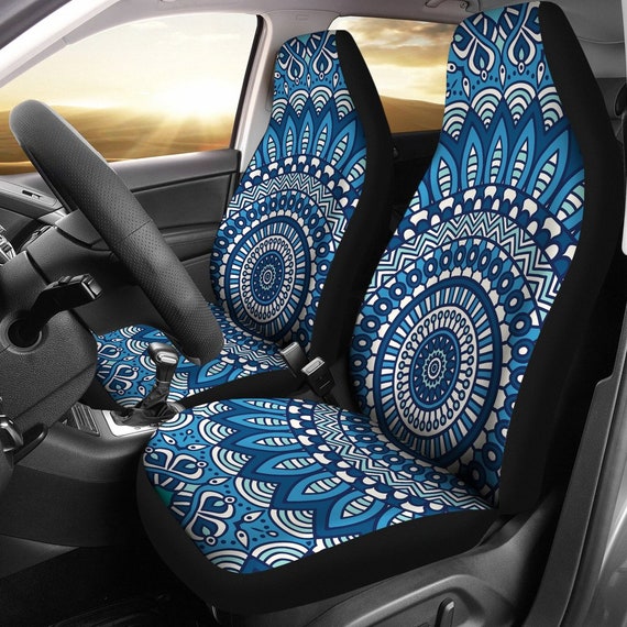 Blaue Boho Mandala Auto Sitzbezüge-Bezüge-Muster Auto Sitzbezüge