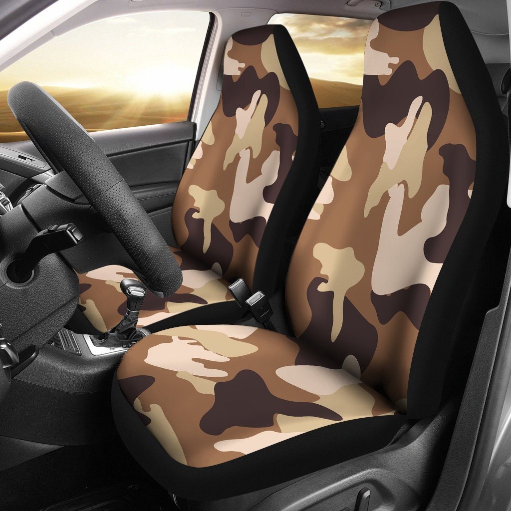 Braune Camo Auto Sitzbezüge-Muster Auto Sitzbezüge Paar 2 vordere