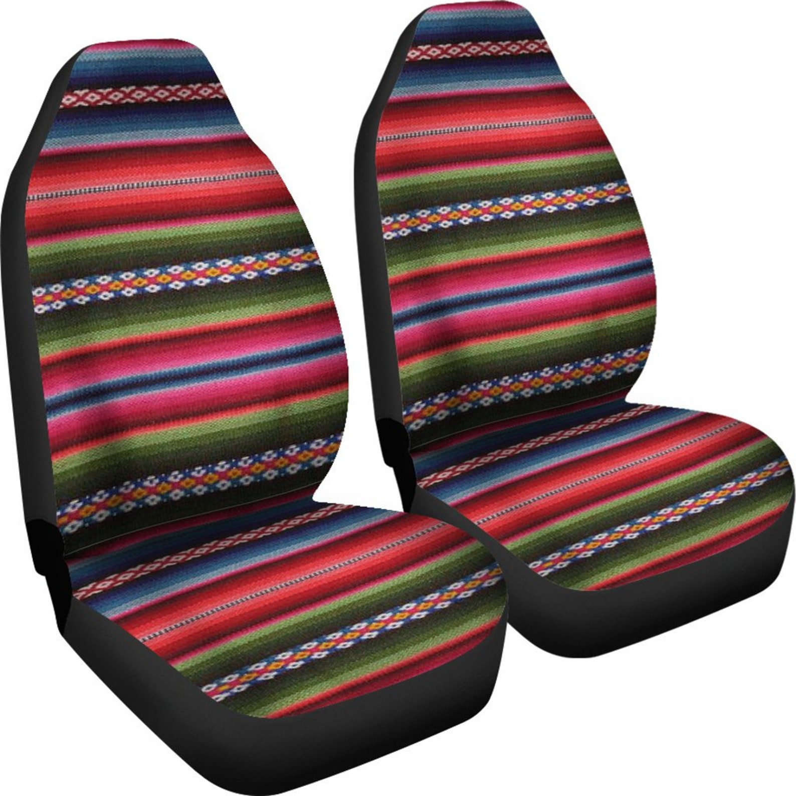 Mexican Car Seat Coverspattern Car Seat Covers Pair 2 Front Etsy