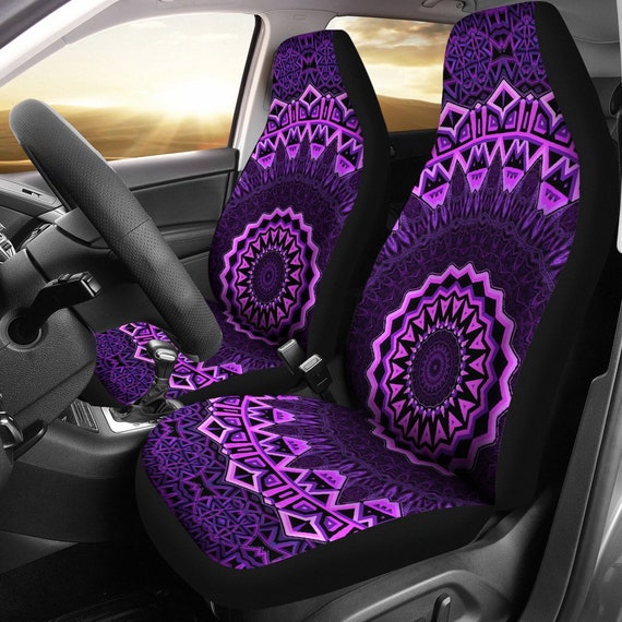 Lila Mandala V2 Auto Sitzbezüge-Muster Auto Sitzbezüge Paar 2