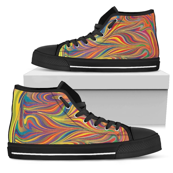 Candy Swirls High Tops Women's High Tops Canvas Shoes - Etsy