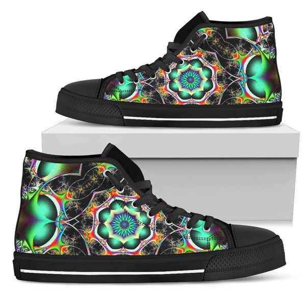 Trippy Hippie Flame Psychedelic Canvas Shoes
