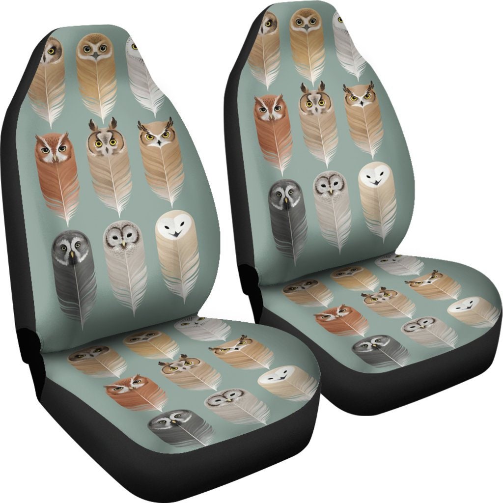Buy Owl Lover Car Seat Covers pattern Car Seat Covers Pair 2 Front