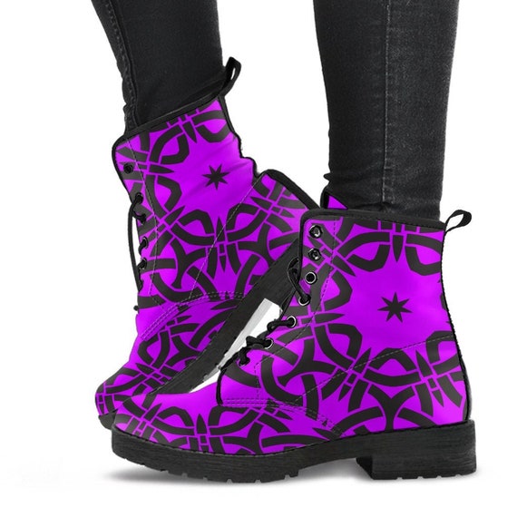 Violet Tribal Boots combat Boots Vegan Boots Women s Boots