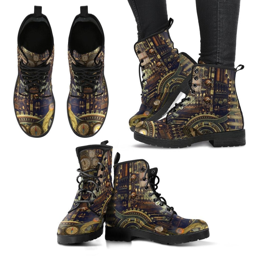 Steampress Boots-combat Boots Vegan Boots Women's Boots - Etsy