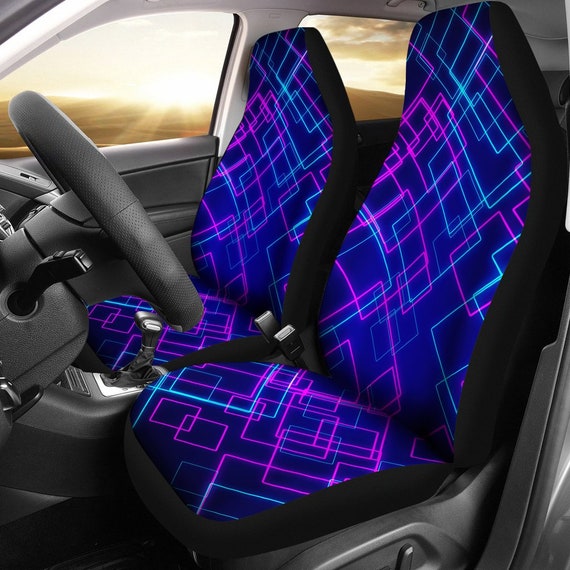 Buy Neon Lights Car Seat Covers pattern Car Seat Covers Pair 2