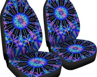 Glow V2 Car Seat Covers-Pattern Car Seat Covers Pair- 2 Front Seat Covers- Car Seat Covers- Car Seat Protector- Car Accessory- Seat Cover