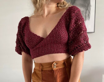 Crochet wrap top WRITTEN PATTERN (Theia top) Beginner friendly - Made to measure