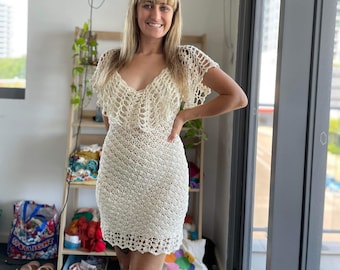 Crochet lace dress WRITTEN PATTERN (Alora dress) Advanced beginner - all sizes