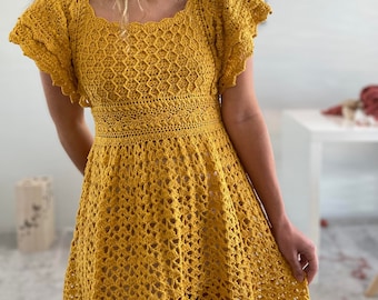 Crochet dress WRITTEN PATTERN (Aviva dress)