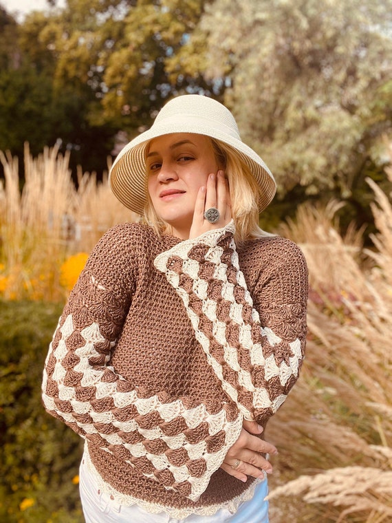 Maglione all'uncinetto con SCHEMA SCRITTO (maglione Meraki)