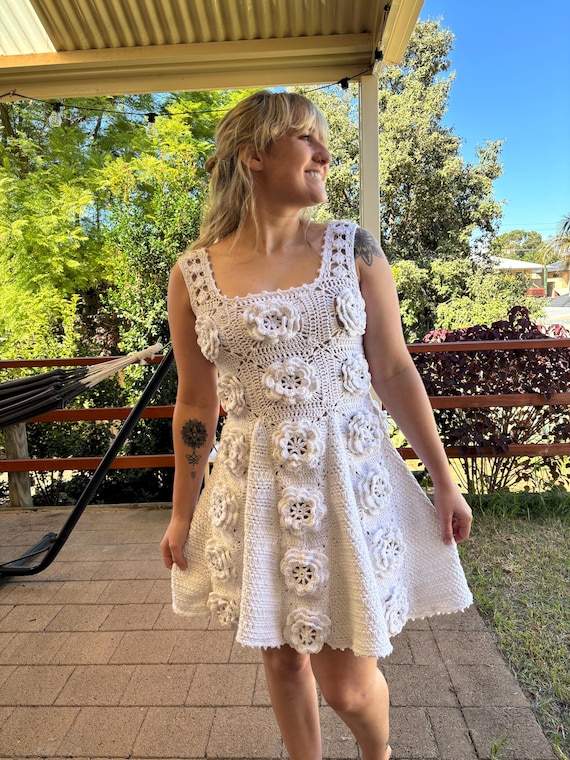 knee length crochet dress Crochet Dresses for Women Sexy Ruffle Sleeve Hem Square Neck Knitted Casual  Slim Fit Stretchy Solid Color Pullover Soft Basic Knee Length Mini Dress  Christmas Gifts