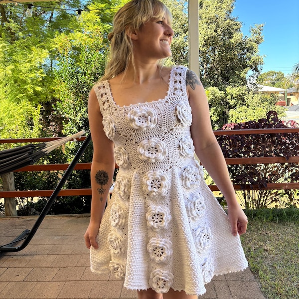 Crochet dress WRITTEN PATTERN (Peony dress)