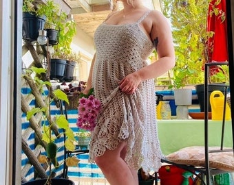 Crochet lace dress WRITTEN PATTERN - beginner friendly - trendy fashion for all sizes (Wonderland dress)