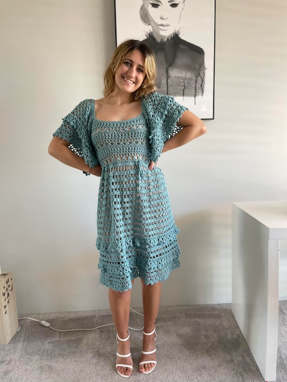 Lace crochet dress WRITTEN PATTERN | PDF file | size inclusive | made to measure