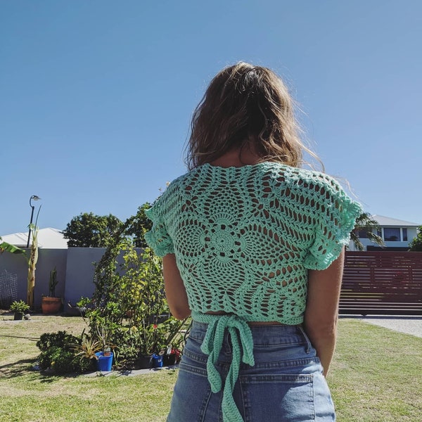 Crochet wrap top WRITTEN PATTERN- The wonderland top