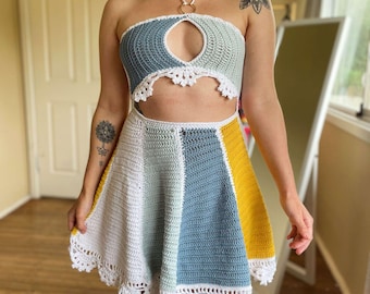 Vestido de crochet Chroma PATRÓN ESCRITO / Hecho a medida / Talla incluida