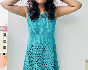 Crochet lace dress WRITTEN PATTERN (Gaia dress) for all sizes