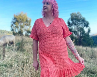 Vestido de encaje a crochet PATRÓN ESCRITO (Vestido Marilyn) - para todas las tallas