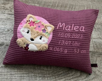 Kissen mit Namen | Namenskissen zur Geburt | Geschenk zur Geburt | Babygeschenk | Kuschelkissen Kinder | Geburtskissen personalisiert